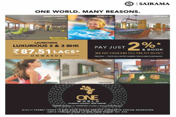 Pay just 2% and book your abode at Sairama One World in Navi Mumbai